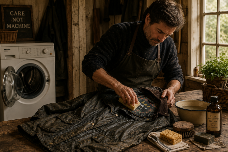 Can a wax jacket be washed in a washing machine